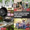 imageOutvita IndoorOutdoor Electric Grill 1600W Portable Removable Stand Grill with Double Layer Design for BBQ Patio ampamp Backyard RedBlack