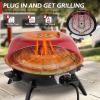 imageOutvita IndoorOutdoor Electric Grill 1600W Portable Removable Stand Grill with Double Layer Design for BBQ Patio ampamp Backyard RedRed