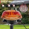 imageOutvita IndoorOutdoor Electric Grill 1600W Portable Removable Stand Grill with Double Layer Design for BBQ Patio ampamp Backyard RedRed