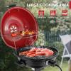 imageOutvita IndoorOutdoor Electric Grill 1600W Portable Removable Stand Grill with Double Layer Design for BBQ Patio ampamp Backyard RedRed