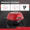 imageOutvita IndoorOutdoor Electric Grill 1600W Portable Removable Stand Grill with Double Layer Design for BBQ Patio ampamp Backyard RedRed