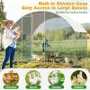 imageOutvita Large Metal Chicken Coop 6510FT Walkin Poultry Cage with Waterproof ampamp AntiUV Round Arch Cover Duck Rabbit Hen Cage Galvanized Mesh for Outdoor Yard Backyard and Farm6510 FT