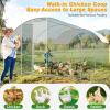 imageOutvita Large Metal Chicken Coop 6510FT Walkin Poultry Cage with Waterproof ampamp AntiUV Round Arch Cover Duck Rabbit Hen Cage Galvanized Mesh for Outdoor Yard Backyard and Farm19510 FT