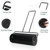 imageOutvita Lawn Roller 10 Gallons Water and Sand Filled Garden Drum Roller with U Shaped Handle Tow beind Sod Roller for Planting SeedingBlackBlack