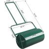imageOutvita Lawn Roller 10 Gallons Water and Sand Filled Garden Drum Roller with U Shaped Handle Tow beind Sod Roller for Planting SeedingBlackGreen