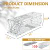 imageOutvita Live Animal Cage Trap 32quot Heavy Duty Folding Steel Cage Catch Release Humane Rodent Cage for Rabbits Stray Cat Squirrel Raccoon Mole Gopher Chicken Opossum Skunk ampamp ChipmunksSilver 24