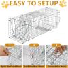 imageOutvita Live Animal Cage Trap 32quot Heavy Duty Folding Steel Cage Catch Release Humane Rodent Cage for Rabbits Stray Cat Squirrel Raccoon Mole Gopher Chicken Opossum Skunk ampamp ChipmunksSilver 24