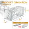 imageOutvita Live Animal Cage Trap 32quot Heavy Duty Folding Steel Cage Catch Release Humane Rodent Cage for Rabbits Stray Cat Squirrel Raccoon Mole Gopher Chicken Opossum Skunk ampamp ChipmunksSliver 32