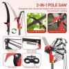 imageOutvita Manual Pole Saw 26 Feet Extendable Tree Pruner with Knives and Storage Pocket Sharp Steel Blade and Scissors High Branches Trimming for Pruning Palms and ShrubsOrangeOrange