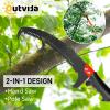 imageOutvita Manual Pole Saw 26 Feet Extendable Tree Pruner with Knives and Storage Pocket Sharp Steel Blade and Scissors High Branches Trimming for Pruning Palms and ShrubsOrangeSilveraluminum