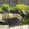 imageOutvita Metal Garden Bridge for Outdoor Elegant Decorative Bridge with PowderCoated Finish and Security Guardrail for Patio Pond Backyard Landscaping CrownMirror
