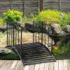 imageOutvita Metal Garden Bridge for Outdoor Elegant Decorative Bridge with PowderCoated Finish and Security Guardrail for Patio Pond Backyard Landscaping CrownCrown