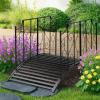 imageOutvita Metal Garden Bridge for Outdoor Elegant Decorative Bridge with PowderCoated Finish and Security Guardrail for Patio Pond Backyard Landscaping CrownMirror