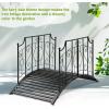 imageOutvita Metal Garden Bridge for Outdoor Elegant Decorative Bridge with PowderCoated Finish and Security Guardrail for Patio Pond Backyard Landscaping CrownMirror