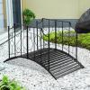 imageOutvita Metal Garden Bridge for Outdoor Elegant Decorative Bridge with PowderCoated Finish and Security Guardrail for Patio Pond Backyard Landscaping CrownMirror