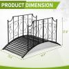 imageOutvita Metal Garden Bridge for Outdoor Elegant Decorative Bridge with PowderCoated Finish and Security Guardrail for Patio Pond Backyard Landscaping CrownMirror