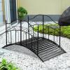 imageOutvita Metal Garden Bridge for Outdoor Elegant Decorative Bridge with PowderCoated Finish and Security Guardrail for Patio Pond Backyard Landscaping CrownFairy tale
