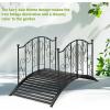 imageOutvita Metal Garden Bridge for Outdoor Elegant Decorative Bridge with PowderCoated Finish and Security Guardrail for Patio Pond Backyard Landscaping CrownCrown