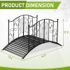 imageOutvita Metal Garden Bridge for Outdoor Elegant Decorative Bridge with PowderCoated Finish and Security Guardrail for Patio Pond Backyard Landscaping CrownCrown