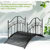 imageOutvita Metal Garden Bridge for Outdoor Elegant Decorative Bridge with PowderCoated Finish and Security Guardrail for Patio Pond Backyard Landscaping CrownFairy tale