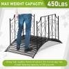 imageOutvita Metal Garden Bridge for Outdoor Elegant Decorative Bridge with PowderCoated Finish and Security Guardrail for Patio Pond Backyard Landscaping CrownMirror