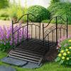 imageOutvita Metal Garden Bridge for Outdoor Elegant Decorative Bridge with PowderCoated Finish and Security Guardrail for Patio Pond Backyard Landscaping CrownFairy tale