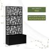 imageOutvita Metal Raised Garden Bed with Trellis 36quot x 16quot x 70quot Vertical Planter with Drainage Hole ampamp Privacy Screen Raised Garden Box for Climbing Plants VegetableBlack