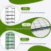 imageOutvita Mini Greenhouse Small PE Plant Green House with 4 Tiers Rack Shelf Clips Rollup Zipper Door Gardening Supplies for Indoor Outdoor Seedling Frost Protection  27quotx196quotx63quot WhitePE Cover