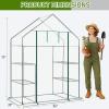 imageOutvita Mini Greenhouse Small PE Plant Green House with 4 Tiers Rack Shelf Clips Rollup Zipper Door Gardening Supplies for Indoor Outdoor Seedling Frost Protection  27quotx196quotx63quot WhitePE Cover