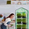 imageOutvita Mini Greenhouse Small PE Plant Green House with 4 Tiers Rack Shelf Clips Rollup Zipper Door Gardening Supplies for Indoor Outdoor Seedling Frost Protection  27quotx196quotx63quot WhitePE Cover