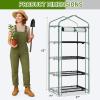 imageOutvita Mini Greenhouse Small PE Plant Green House with 4 Tiers Rack Shelf Clips Rollup Zipper Door Gardening Supplies for Indoor Outdoor Seedling Frost Protection  27quotx196quotx63quot WhitePE Cover