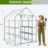 imageOutvita Mini Greenhouse Small PE Plant Green House with 4 Tiers Rack Shelf Clips Rollup Zipper Door Gardening Supplies for Indoor Outdoor Seedling Frost Protection  27quotx196quotx63quot WhitePE Cover