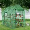imageOutvita Mini Greenhouse Small PE Plant Green House with 4 Tiers Rack Shelf Clips Rollup Zipper Door Gardening Supplies for Indoor Outdoor Seedling Frost Protection  27quotx196quotx63quot WhitePE Cover