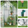 imageOutvita Mini Greenhouse Small PE Plant Green House with 4 Tiers Rack Shelf Clips Rollup Zipper Door Gardening Supplies for Indoor Outdoor Seedling Frost Protection  27quotx196quotx63quot WhitePVC Cover