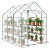 imageOutvita Mini Greenhouse Small PE Plant Green House with 4 Tiers Rack Shelf Clips Rollup Zipper Door Gardening Supplies for Indoor Outdoor Seedling Frost Protection  27quotx196quotx63quot WhitePE Cover