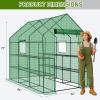 imageOutvita Mini Greenhouse Small PE Plant Green House with 4 Tiers Rack Shelf Clips Rollup Zipper Door Gardening Supplies for Indoor Outdoor Seedling Frost Protection  27quotx196quotx63quot WhitePE Cover