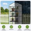 imageOutvita Mini Greenhouse Small PE Plant Green House with 4 Tiers Rack Shelf Clips Rollup Zipper Door Gardening Supplies for Indoor Outdoor Seedling Frost Protection  27quotx196quotx63quot WhitePE Cover