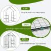 imageOutvita Mini Greenhouse Small PE Plant Green House with 4 Tiers Rack Shelf Clips Rollup Zipper Door Gardening Supplies for Indoor Outdoor Seedling Frost Protection  27quotx196quotx63quot WhitePVC Cover