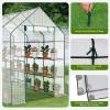 imageOutvita Mini Greenhouse Small PE Plant Green House with 4 Tiers Rack Shelf Clips Rollup Zipper Door Gardening Supplies for Indoor Outdoor Seedling Frost Protection  27quotx196quotx63quot WhitePE Cover