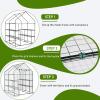 imageOutvita Mini Greenhouse Small PE Plant Green House with 4 Tiers Rack Shelf Clips Rollup Zipper Door Gardening Supplies for Indoor Outdoor Seedling Frost Protection  27quotx196quotx63quot WhitePVC Cover