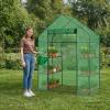 imageOutvita Mini Greenhouse Small PE Plant Green House with 4 Tiers Rack Shelf Clips Rollup Zipper Door Gardening Supplies for Indoor Outdoor Seedling Frost Protection  27quotx196quotx63quot WhitePE Cover