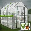 imageOutvita Mini Greenhouse Small PE Plant Green House with 4 Tiers Rack Shelf Clips Rollup Zipper Door Gardening Supplies for Indoor Outdoor Seedling Frost Protection  27quotx196quotx63quot WhitePE Cover