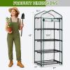 imageOutvita Mini Greenhouse Small PE Plant Green House with 4 Tiers Rack Shelf Clips Rollup Zipper Door Gardening Supplies for Indoor Outdoor Seedling Frost Protection  27quotx196quotx63quot WhitePVC Cover