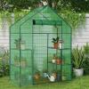 imageOutvita Mini Greenhouse Small PE Plant Green House with 4 Tiers Rack Shelf Clips Rollup Zipper Door Gardening Supplies for Indoor Outdoor Seedling Frost Protection  27quotx196quotx63quot WhitePE Cover