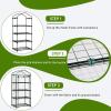 imageOutvita Mini Greenhouse Small PE Plant Green House with 4 Tiers Rack Shelf Clips Rollup Zipper Door Gardening Supplies for Indoor Outdoor Seedling Frost Protection  27quotx196quotx63quot WhitePVC Cover