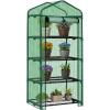 imageOutvita Mini Greenhouse Small PE Plant Green House with 4 Tiers Rack Shelf Clips Rollup Zipper Door Gardening Supplies for Indoor Outdoor Seedling Frost Protection  27quotx196quotx63quot WhitePE Cover