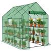 imageOutvita Mini Greenhouse Small PE Plant Green House with 4 Tiers Rack Shelf Clips Rollup Zipper Door Gardening Supplies for Indoor Outdoor Seedling Frost Protection  27quotx196quotx63quot WhitePE Cover