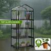 imageOutvita Mini Greenhouse Small PE Plant Green House with 4 Tiers Rack Shelf Clips Rollup Zipper Door Gardening Supplies for Indoor Outdoor Seedling Frost Protection  27quotx196quotx63quot WhitePVC Cover