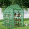 imageOutvita Mini Greenhouse Small PE Plant Green House with 4 Tiers Rack Shelf Clips Rollup Zipper Door Gardening Supplies for Indoor Outdoor Seedling Frost Protection  27quotx196quotx63quot WhitePE Cover