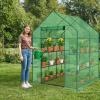imageOutvita Mini Greenhouse Small PE Plant Green House with 4 Tiers Rack Shelf Clips Rollup Zipper Door Gardening Supplies for Indoor Outdoor Seedling Frost Protection  27quotx196quotx63quot WhitePE Cover